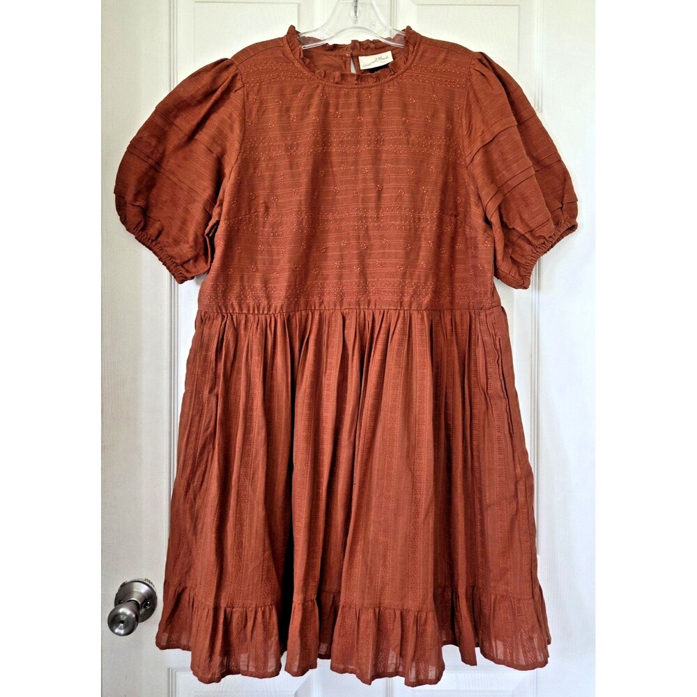 UNIVERSAL THREAD Women's Rust Short Sleeve Mini Dress Boho Whimsy Size L NWT